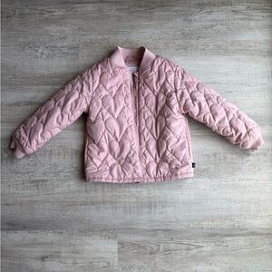 GAP Light Pink Heart Quilted Kids Puffer Jacket